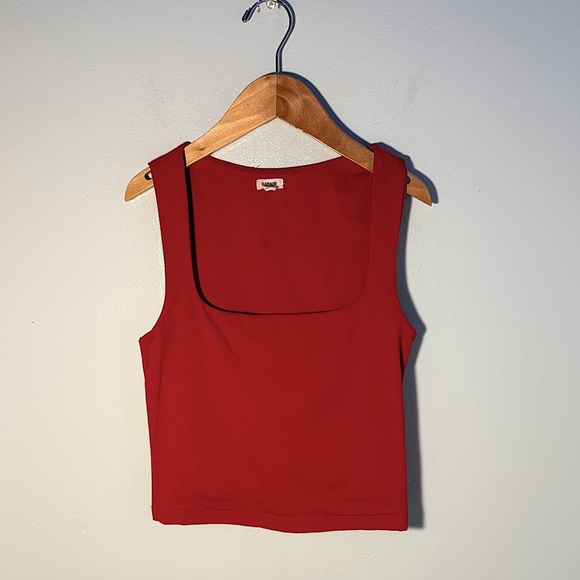 GARAGE Red Square Neck Tank Top - Picture 1 of 3